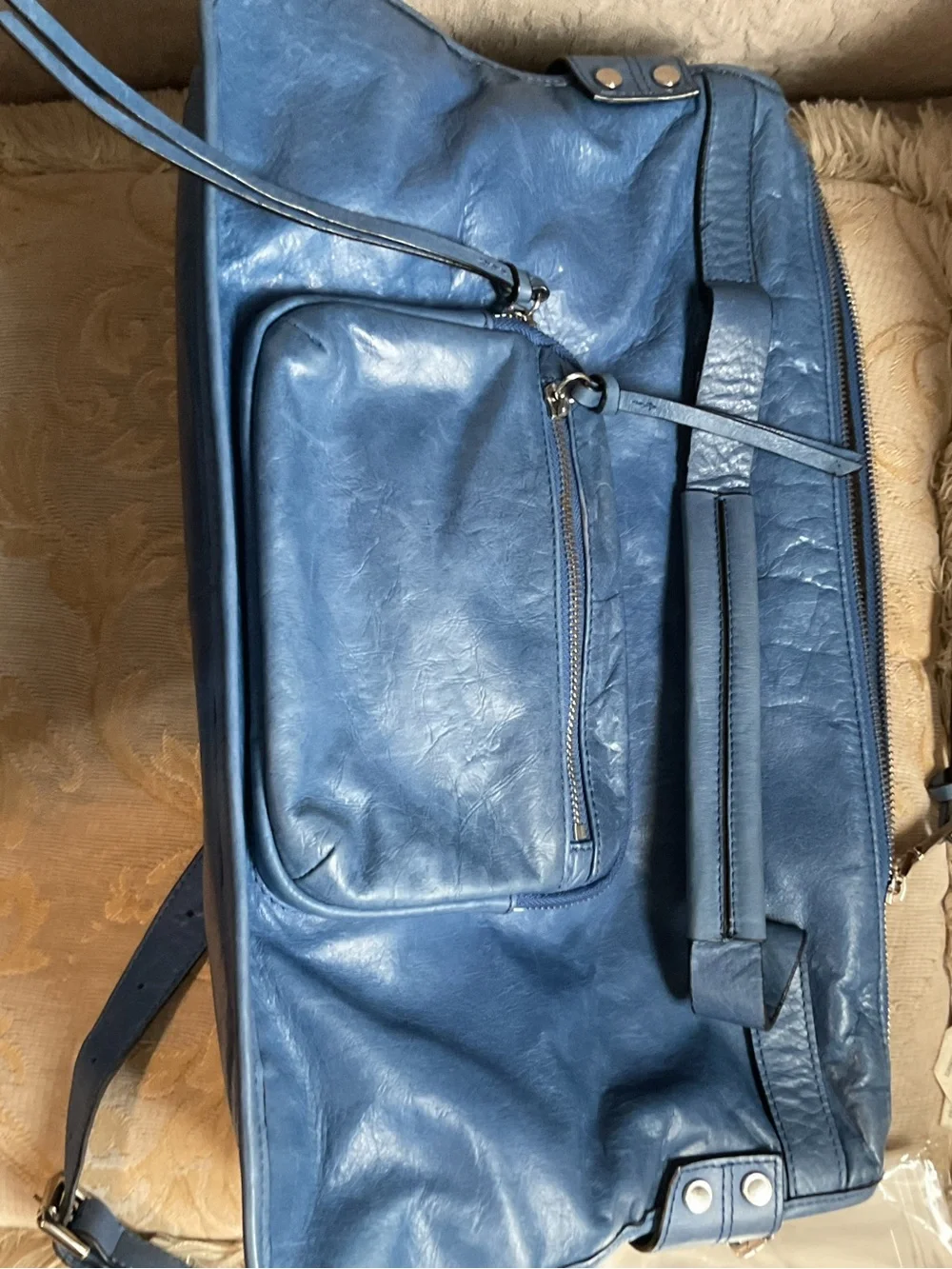 Barneys New York Blue Leather Bag